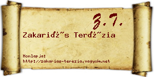 Zakariás Terézia névjegykártya
